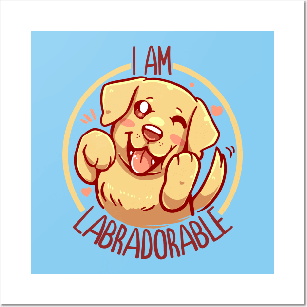 I am Labradorable - Golden Labrador Wall Art by TechraNova